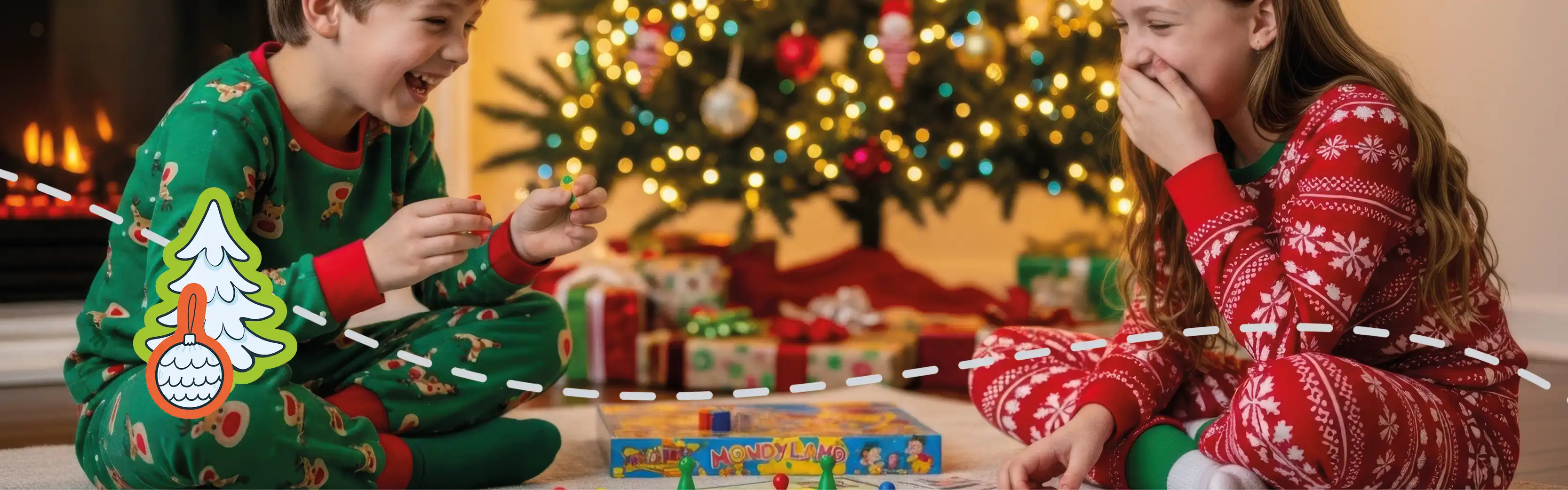 meisjes aan het versieren in een kerstachtige sfeer