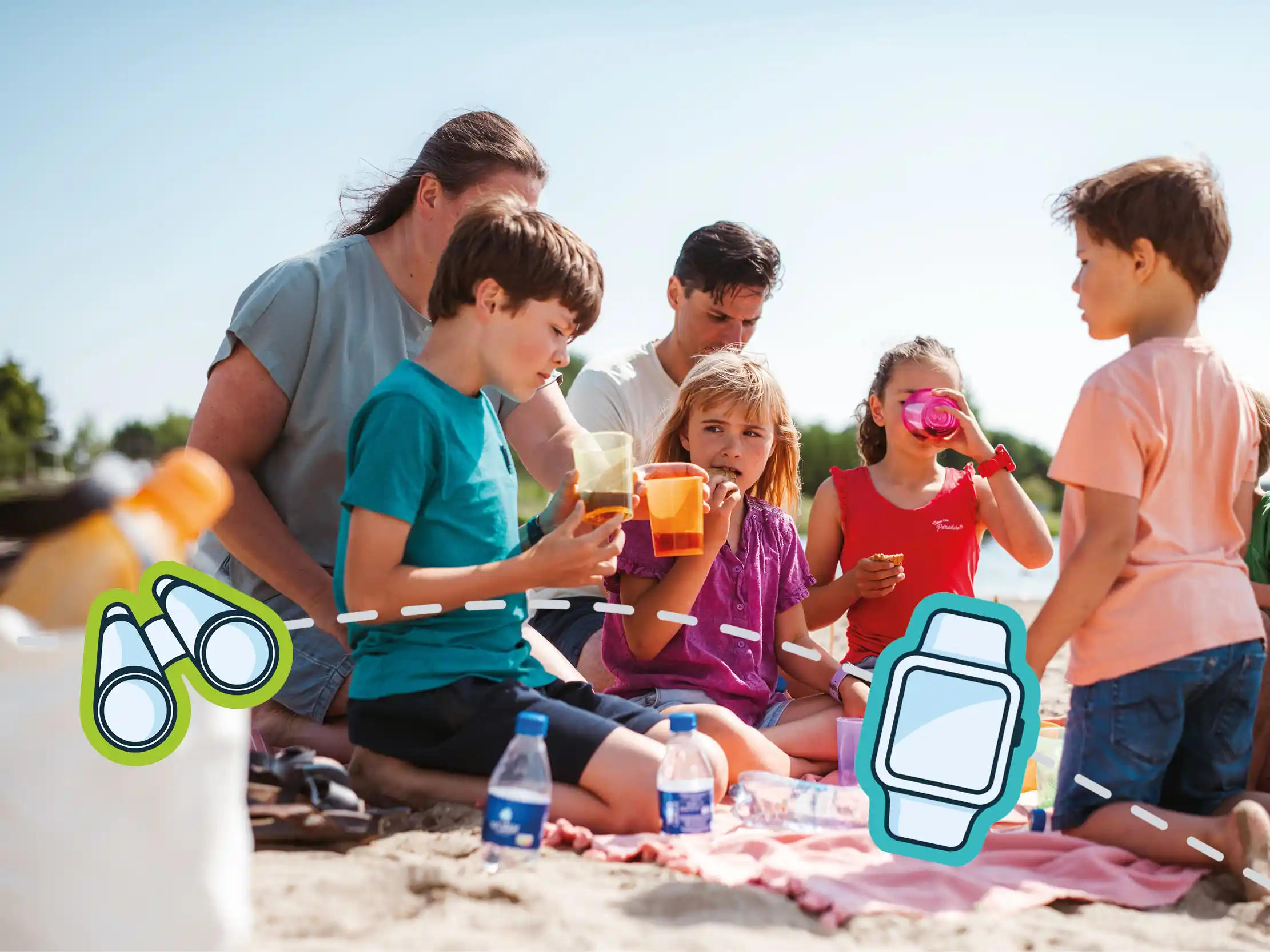 gezin op avontuur in de lente