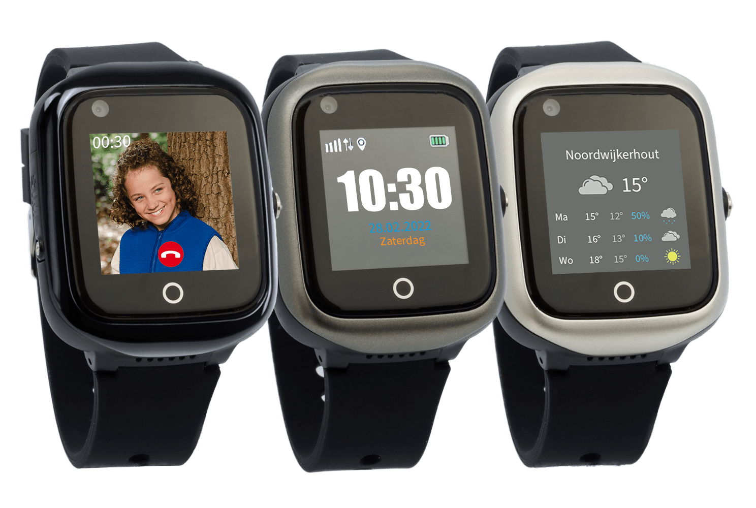 small Connect NEO GPS telefoonhorloge voor kinderen en ouderen one2track