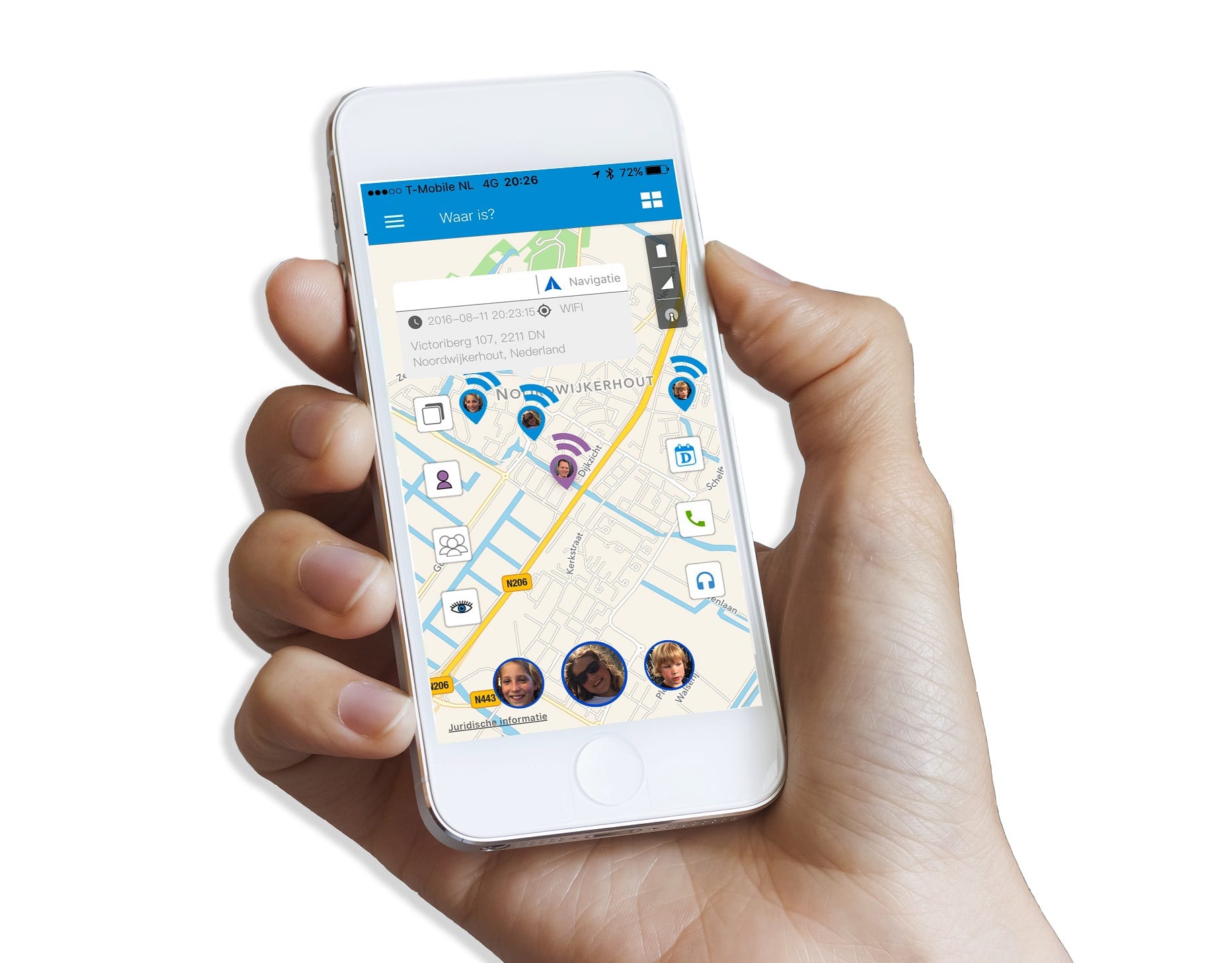 App beeld GPS horloge kind op smartphone small def